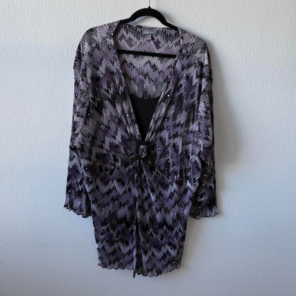 Vintage sparkly mesh plisse top